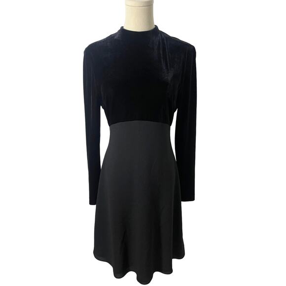 Black Whimsygoth witchy velvet fall dress VINTAGE 90S SMALL - Picture 1 of 4